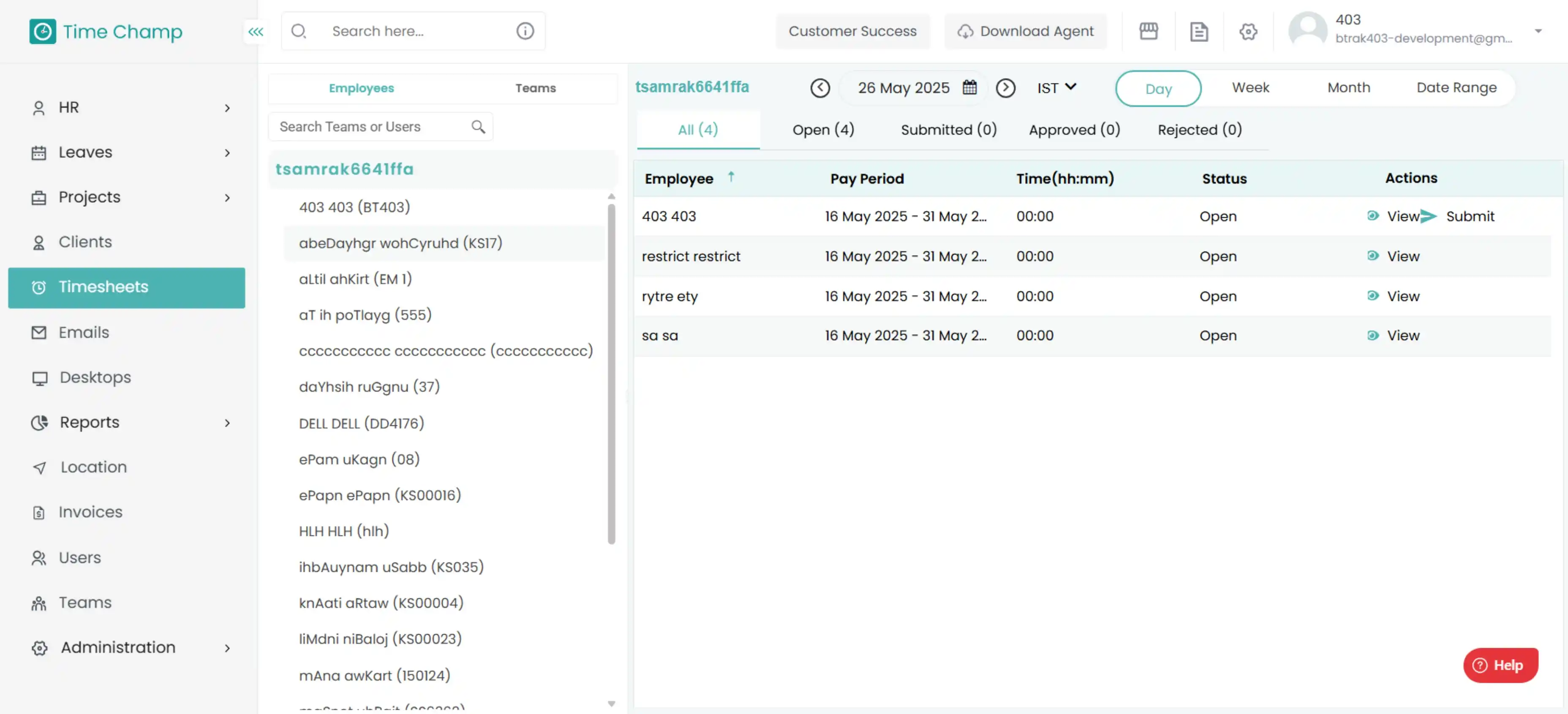 Timesheet Approval & Invoice Generation